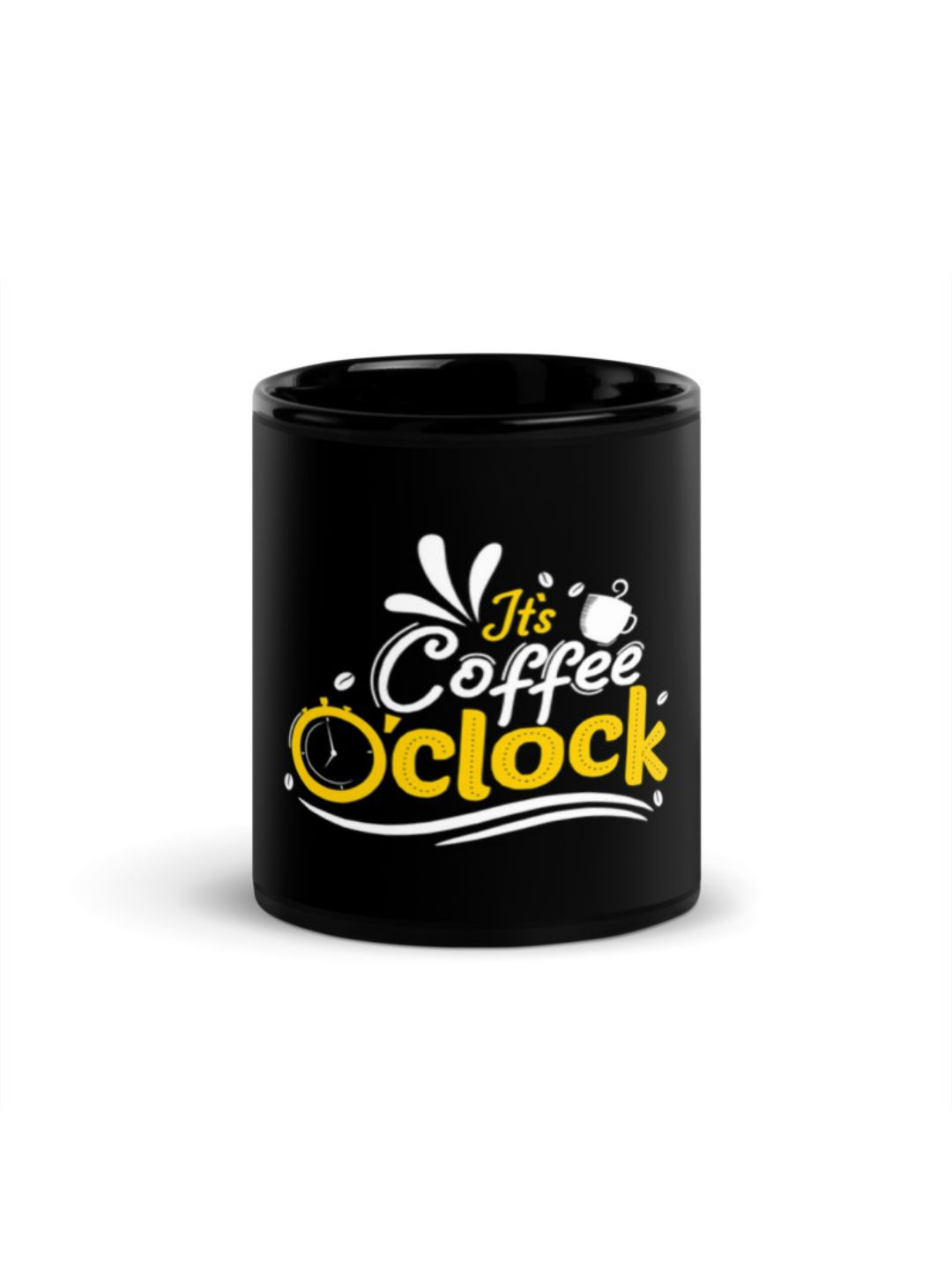 

RISH Black & Yellow Printed Ceramic Glossy Coffee Mug - 325 ML