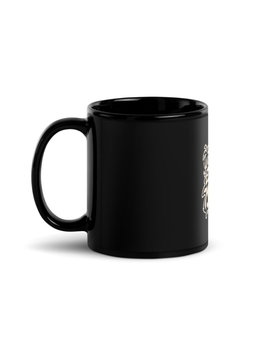 

RISH Black Printed Ceramic Glossy Mug-325ml