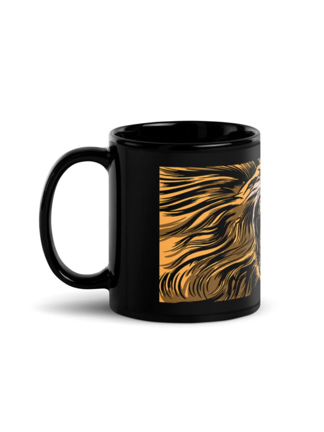 

RISH Black & Yellow Printed Ceramic Glossy Coffee Mug 325 ml