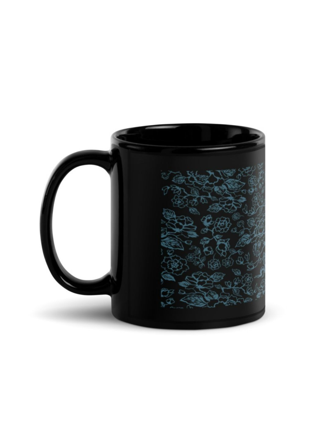 

RISH Black & Blue Printed Ceramic Glossy Coffee Mug 325 ml