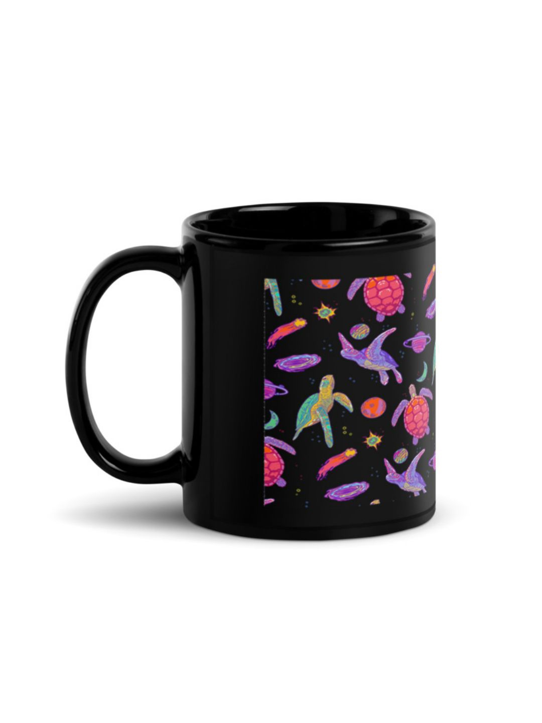 

RISH Black & Purple Printed Ceramic Glossy Mug-325ml