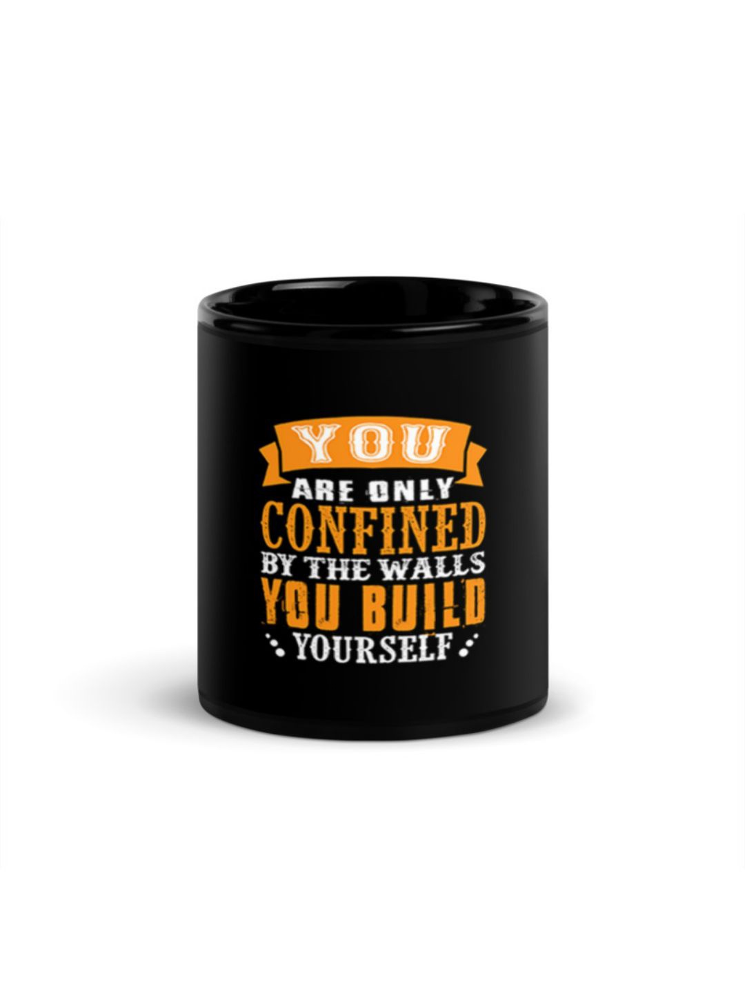 

RISH Black & Orange Printed Ceramic Glossy Mug-325ml