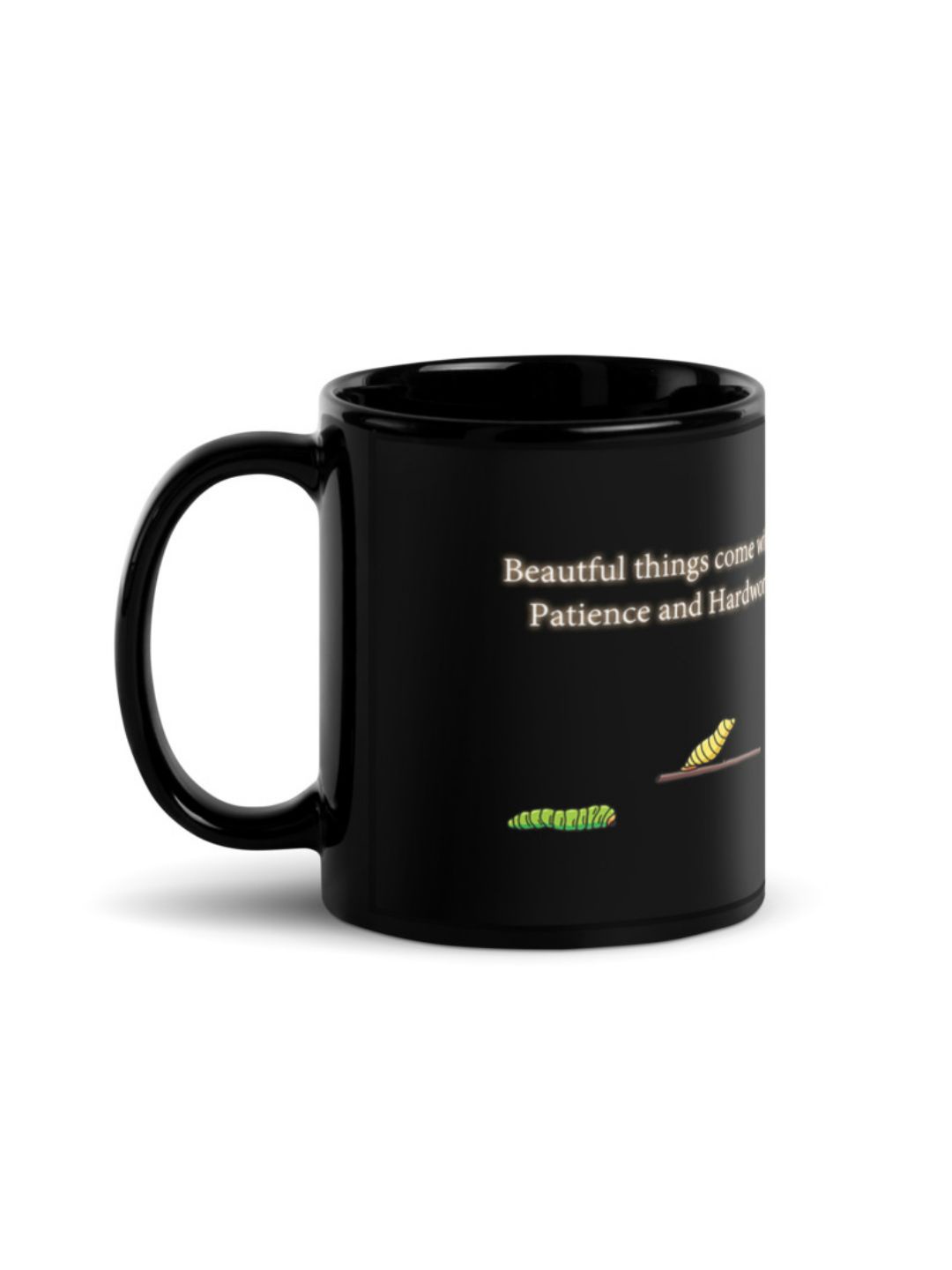 

RISH Black Printed Ceramic Glossy Mug-325ml