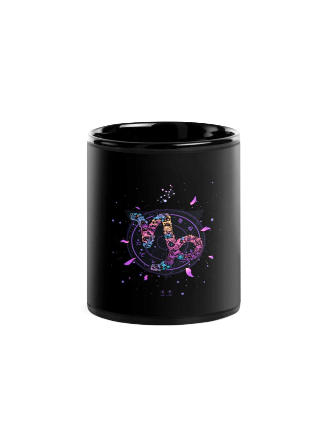 RISH Black & Pink Printed Ceramic Glossy Coffee Mug 325 ml