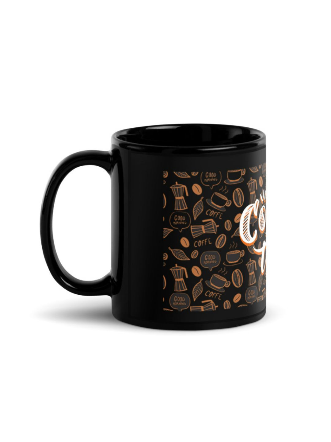 

RISH Black & Brown Printed Ceramic Glossy Coffee Mug 325 ml