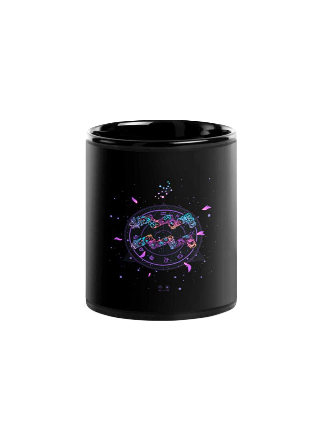 

RISH Black & Pink Printed Ceramic Glossy Coffee Mug 325 ml
