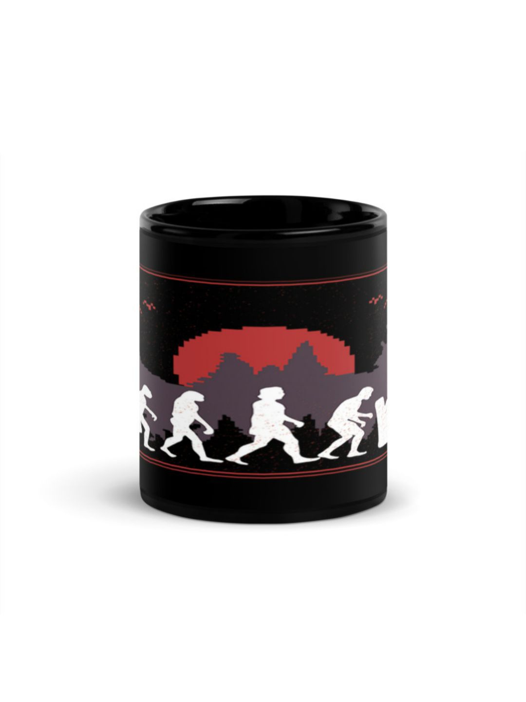 

RISH Black & Red Printed Ceramic Glossy Coffee Mug 325 ml