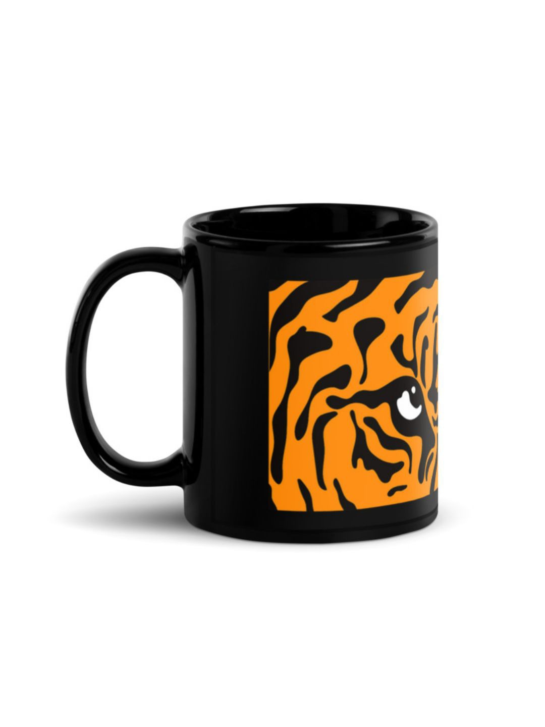 

RISH Black & Orange Printed Ceramic Glossy Coffee Mug 325 ml