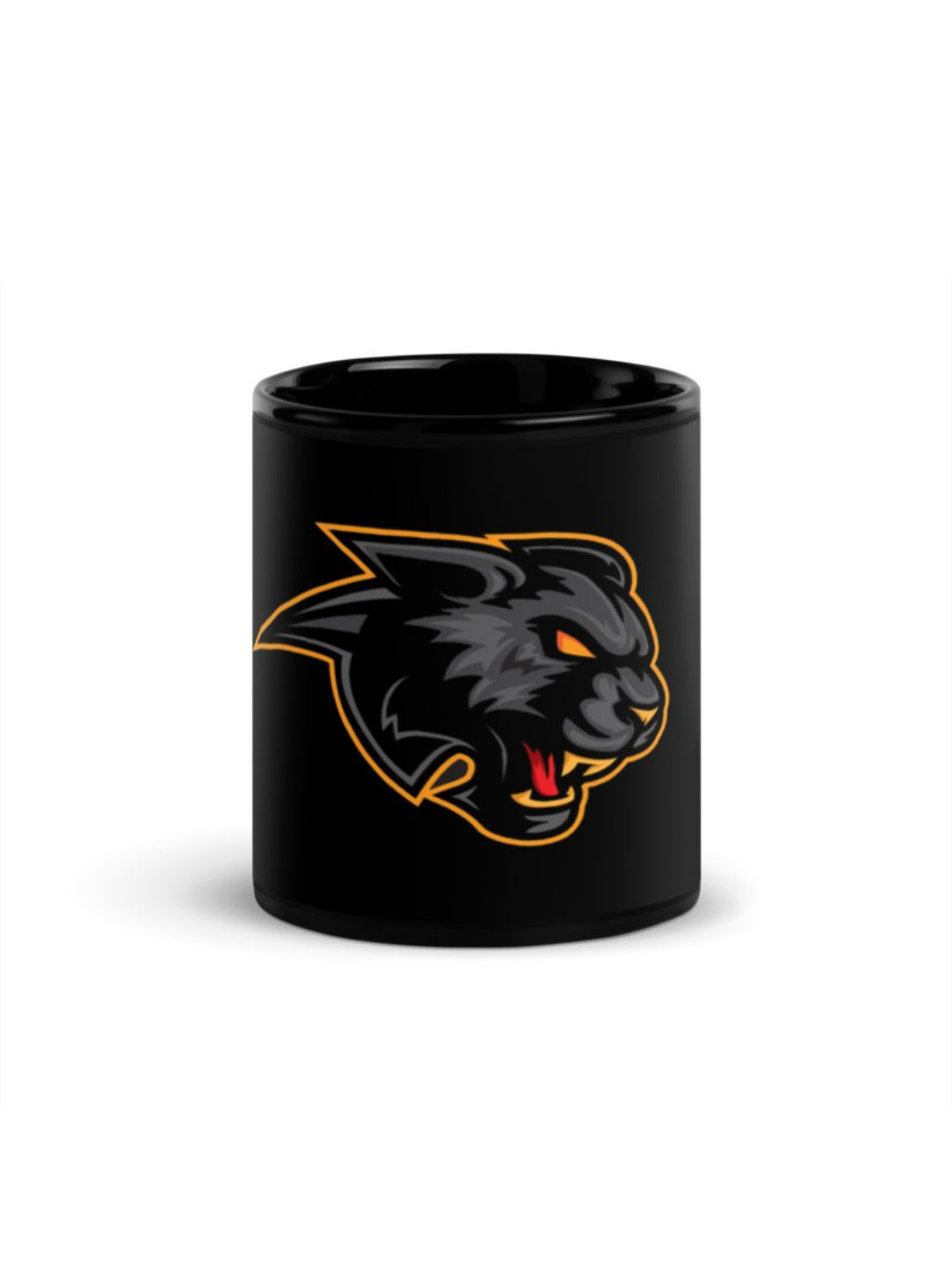 

RISH Black & Orange Printed Ceramic Glossy Coffee Mug 325 ml