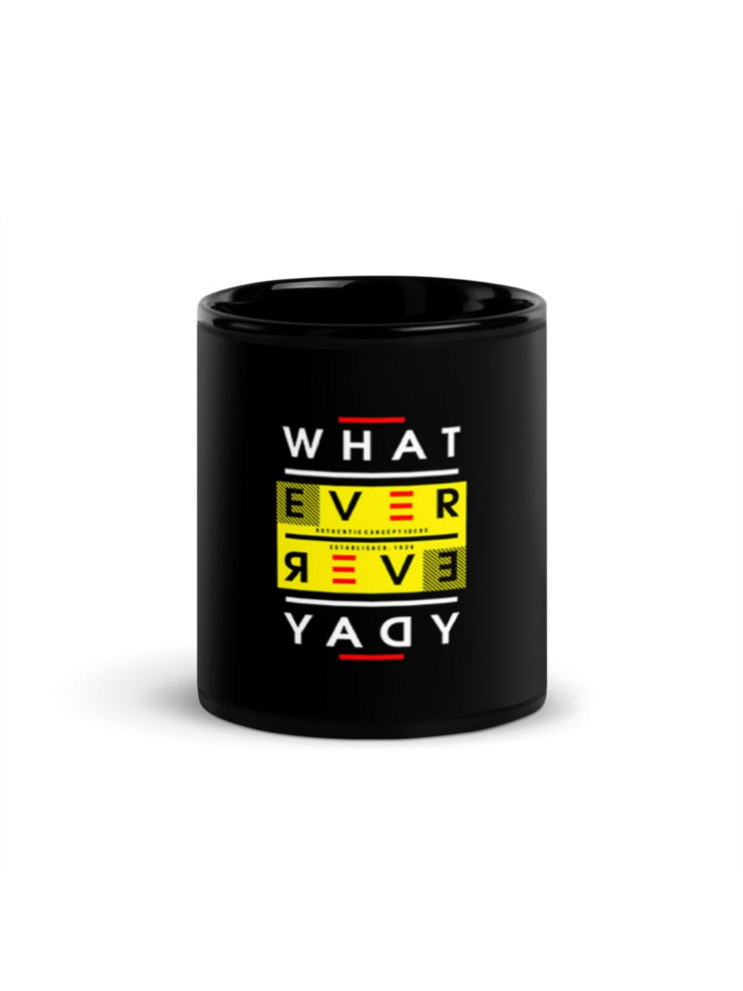 

RISH Black & Yellow Printed Ceramic Glossy Coffee Mug 325 ml