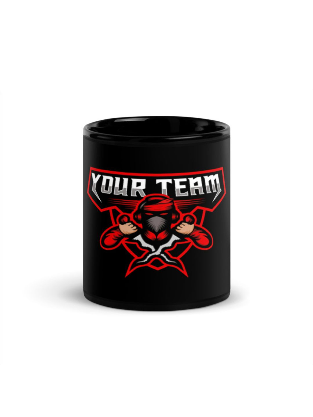

RISH Black & Red Printed Ceramic Glossy Coffee Mug 325 ml