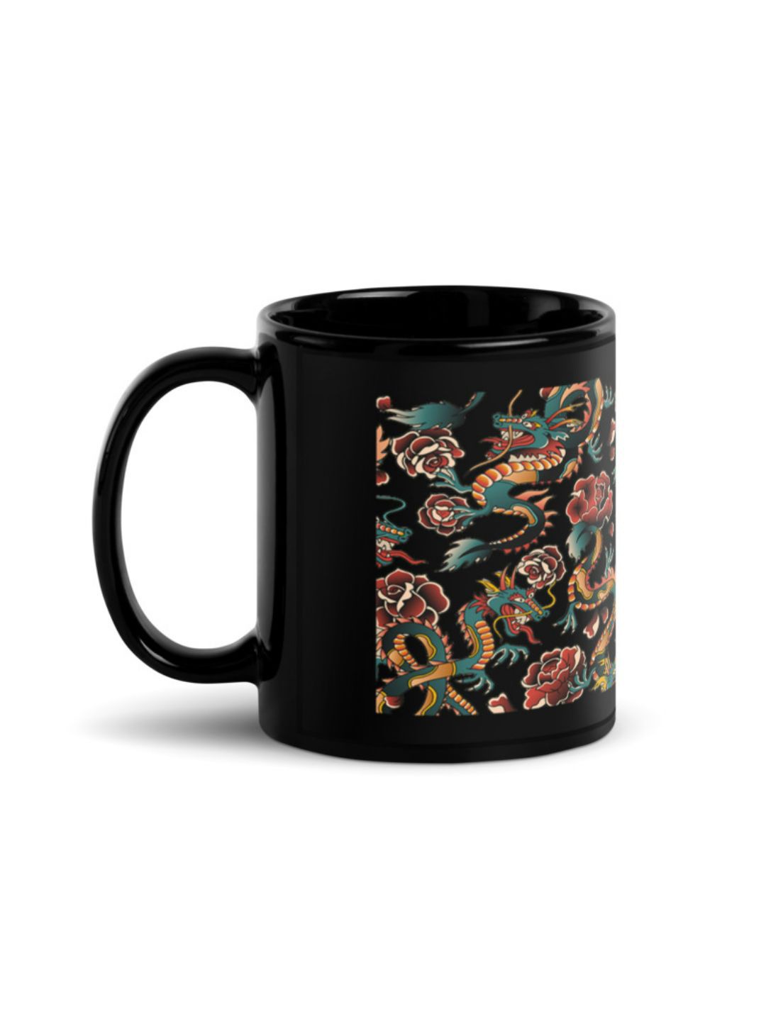 

RISH Black & Red Printed Ceramic Glossy Coffee Mug 325 ml