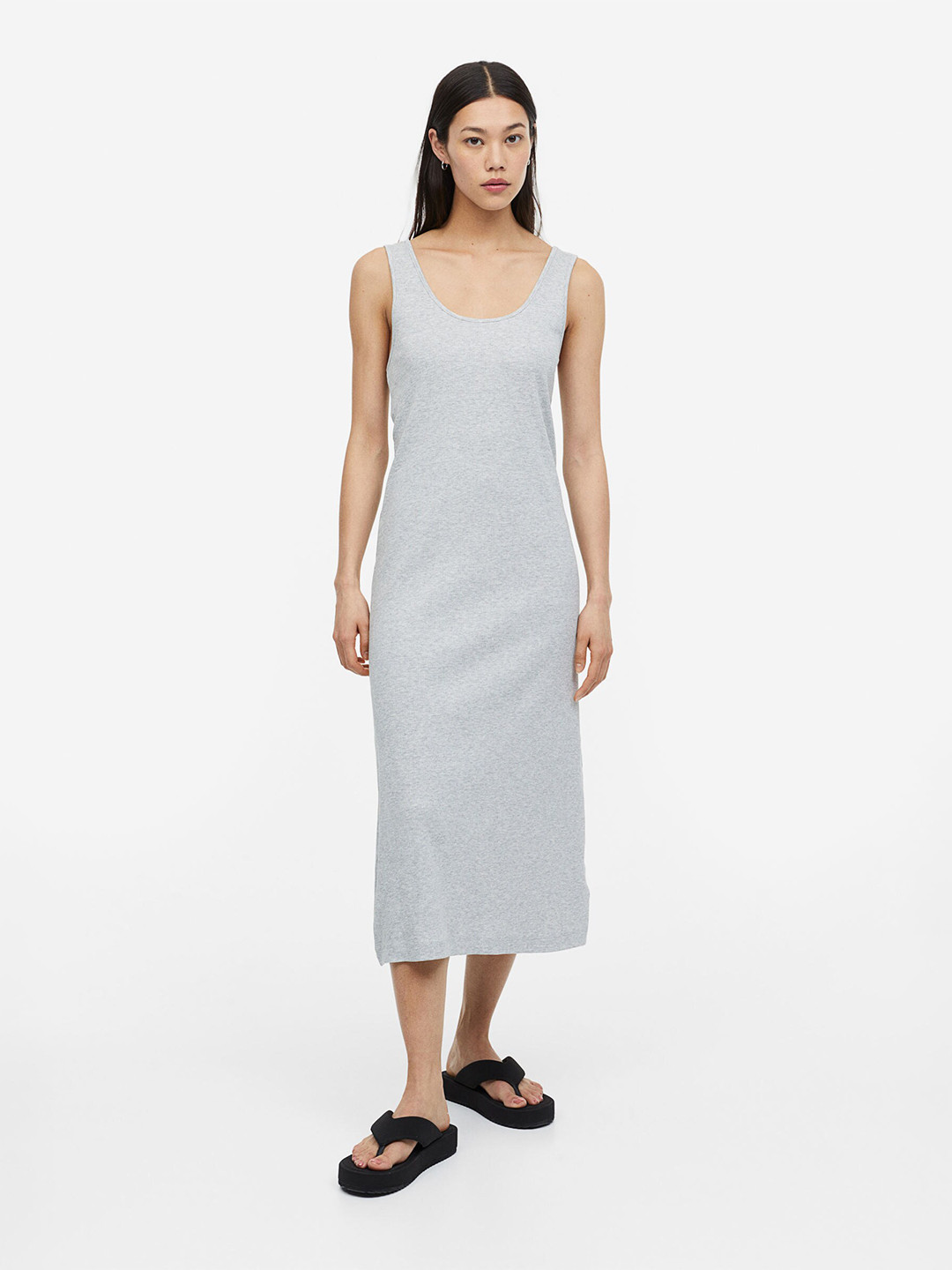 

H&M Ribbed Dress, Grey