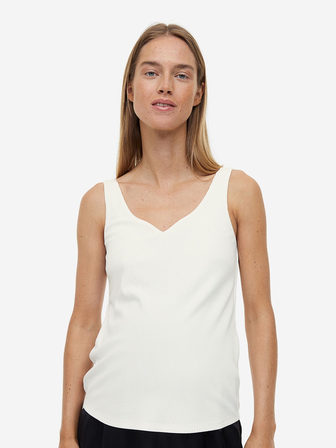 

H&M MAMA Ribbed Vest Top, White