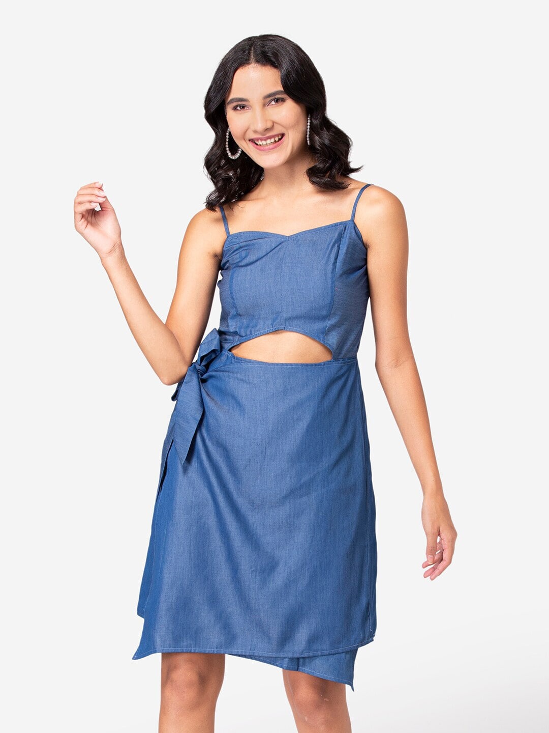 

BAESD Cut-out A-Line Dress, Blue