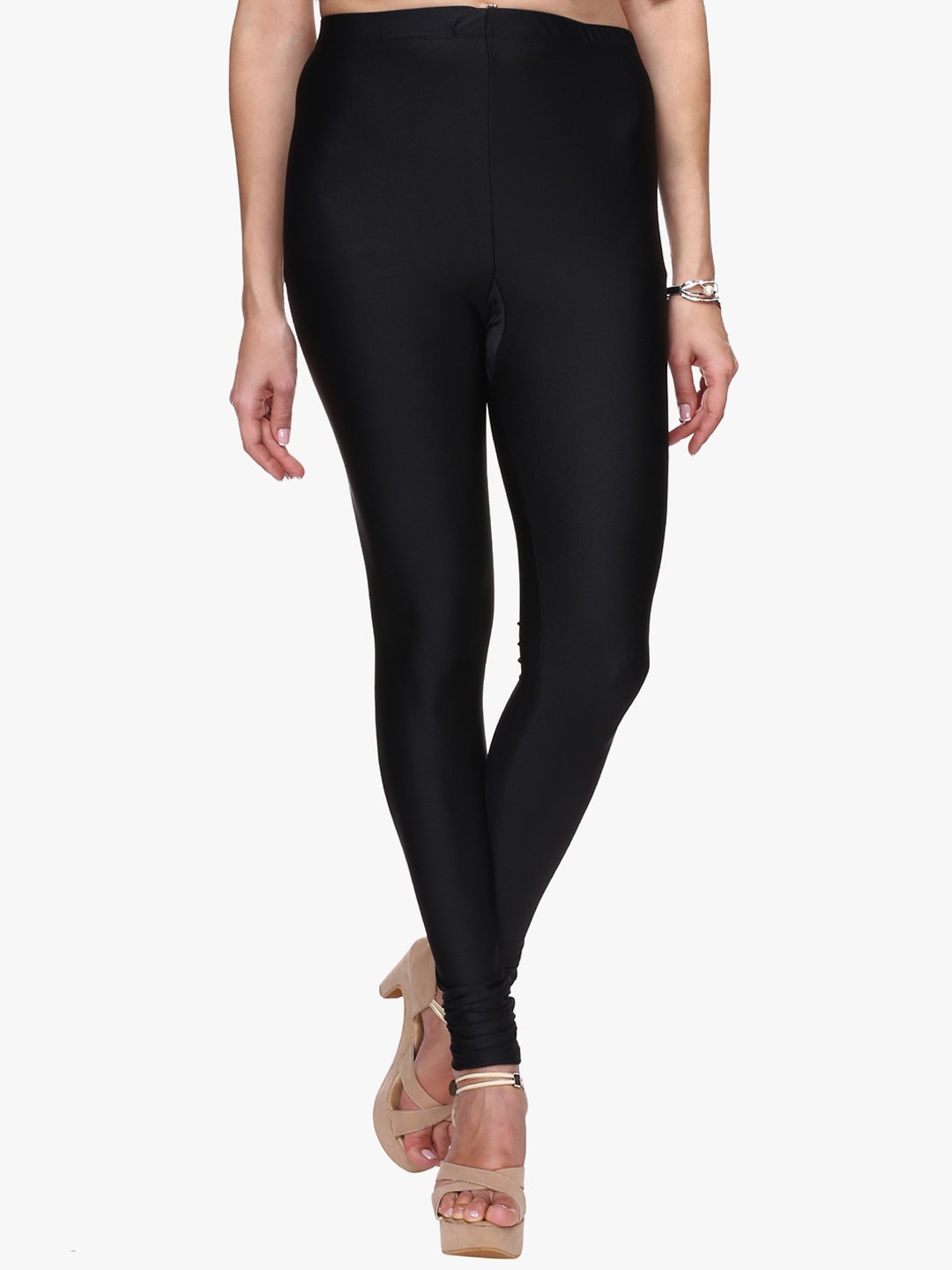 

TRASA Churidar-Length Skinny Fit Shining Leggings, Black