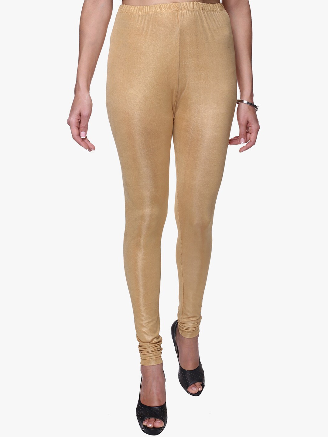 

TRASA Churidar-Length Skinny Fit Shining Leggings, Gold