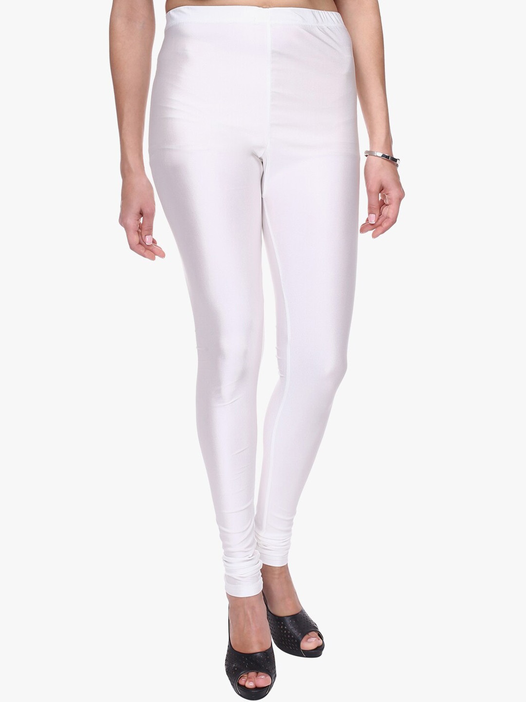 

TRASA Churidar-Length Skinny Fit Shining Leggings, Off white