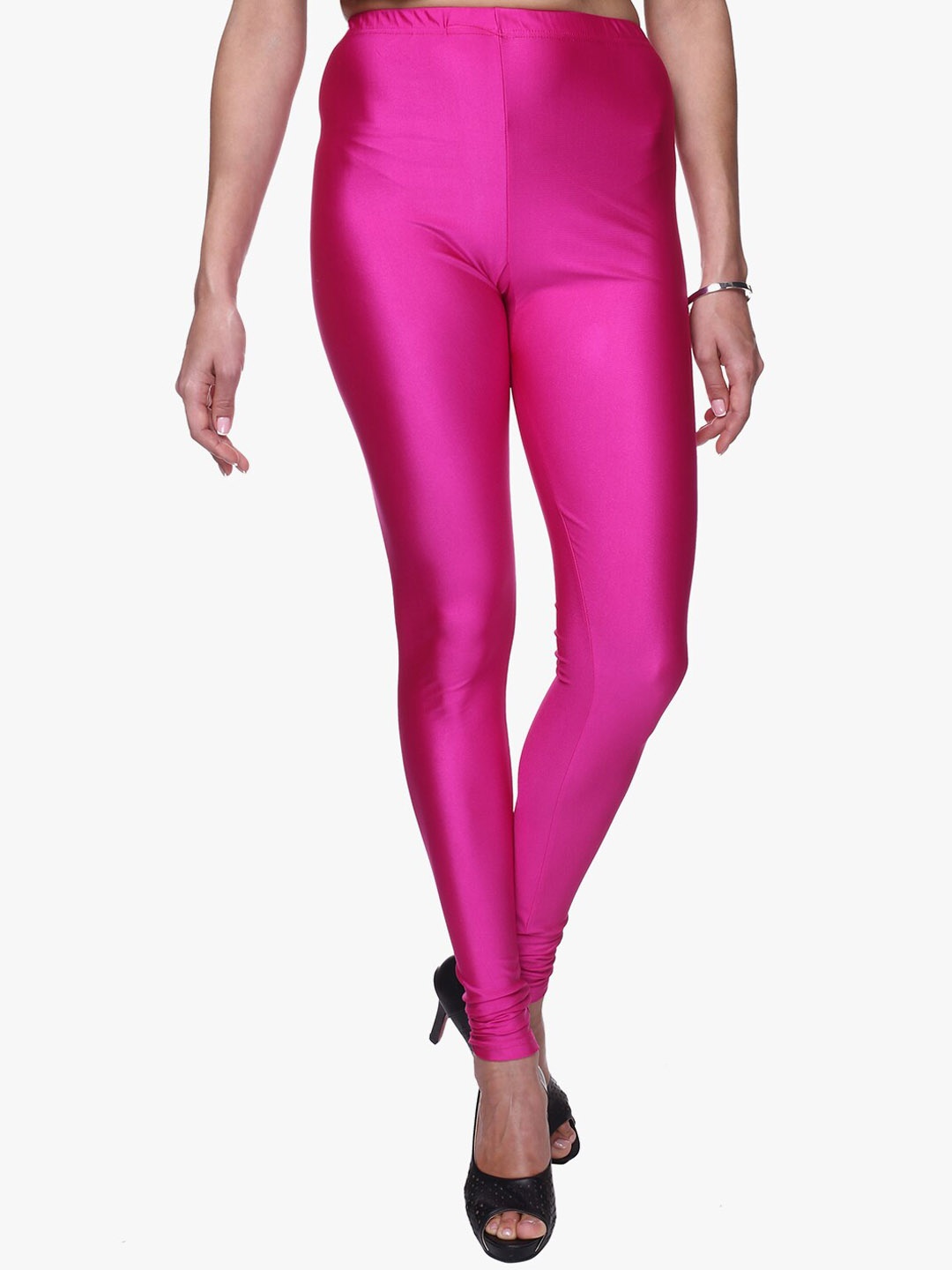 

TRASA Churidar-Length Skinny Fit Shining Leggings, Pink