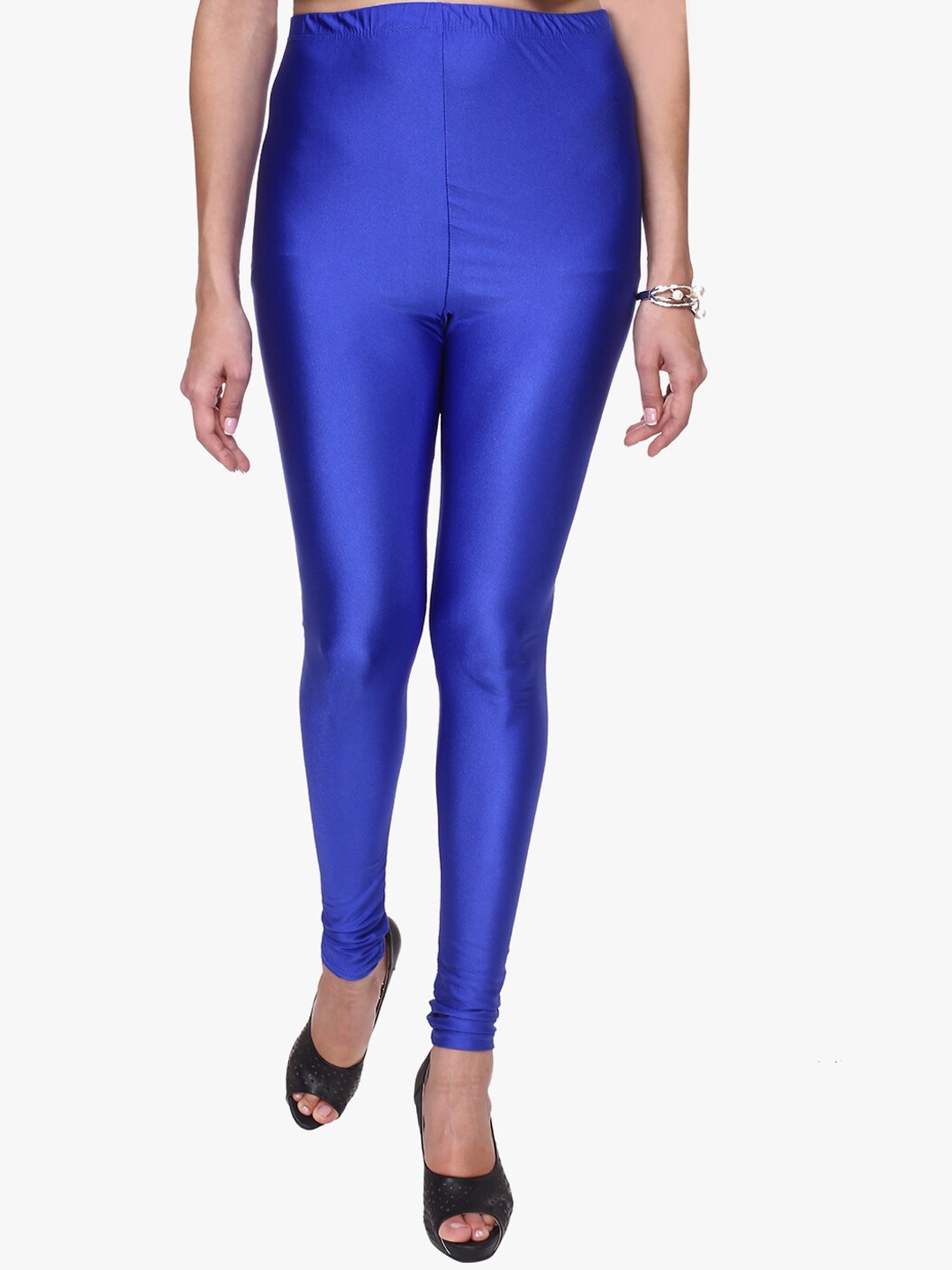 

TRASA Churidar-Length Skinny Fit Shining Leggings, Blue