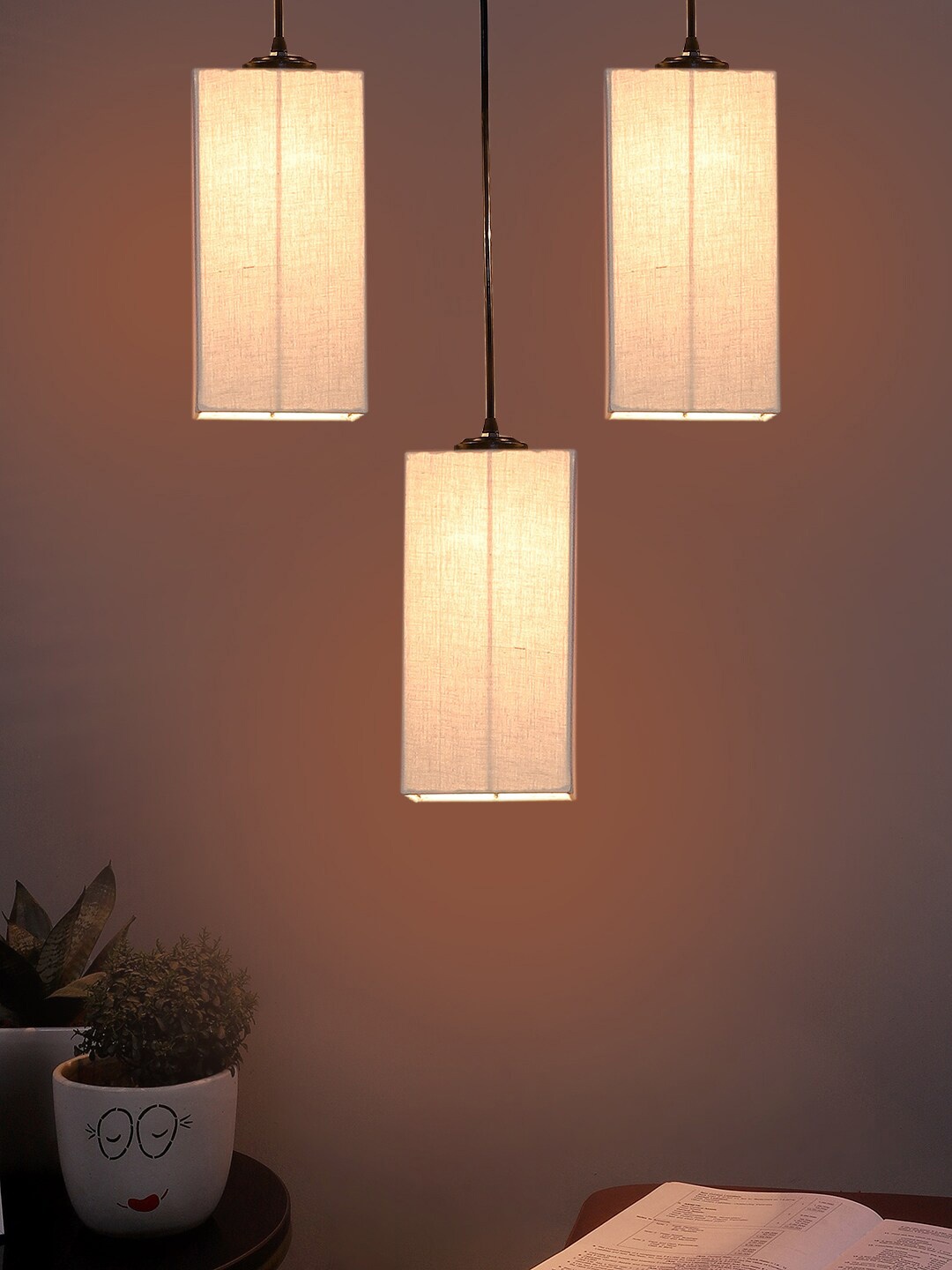 

Devansh Grey & Black Cluster Square-Shaped Hanging Lamps & Cotton Shades