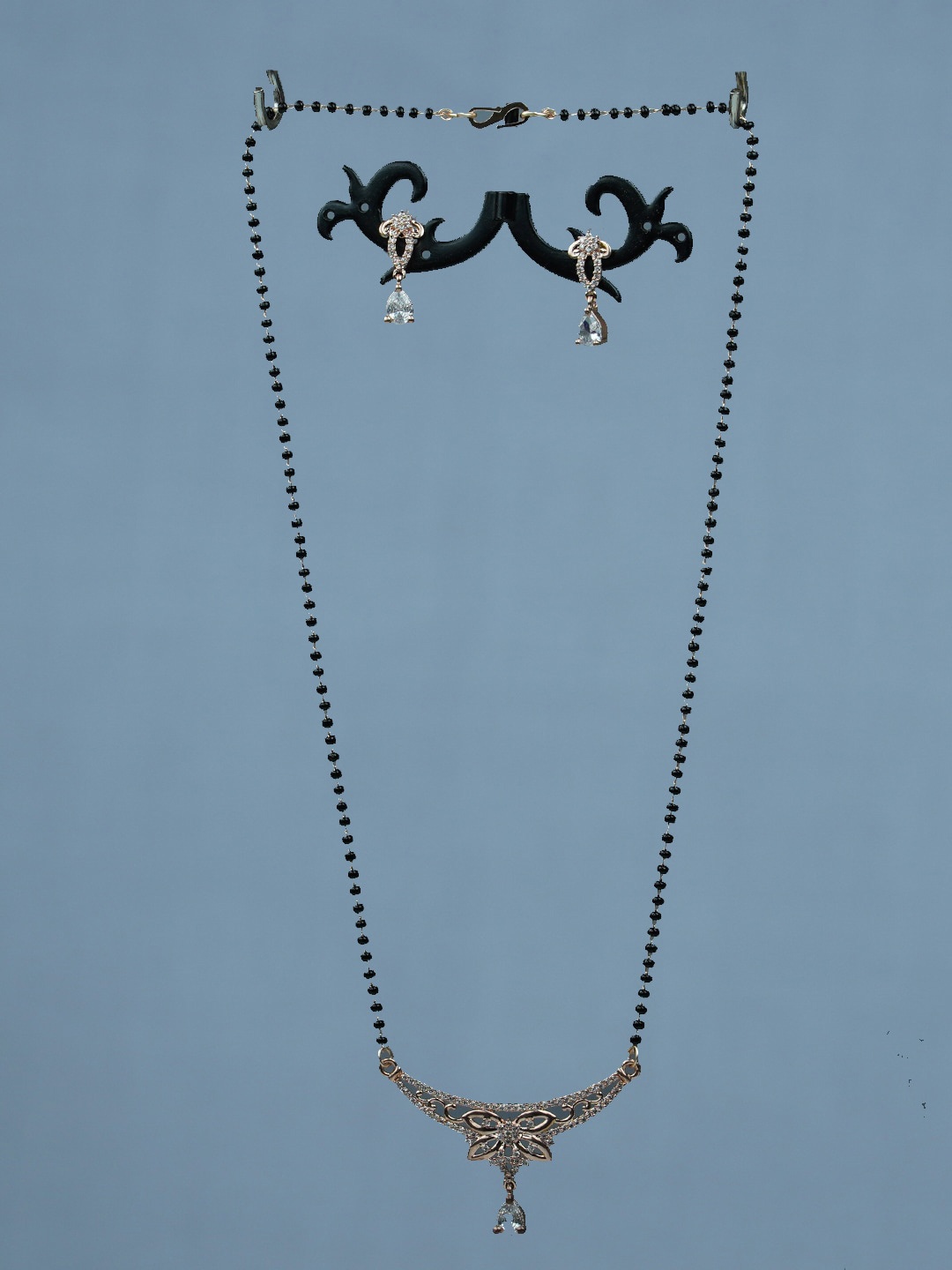 

Diksha collection Gold Plated Black Beaded Mangalsutra, Multi