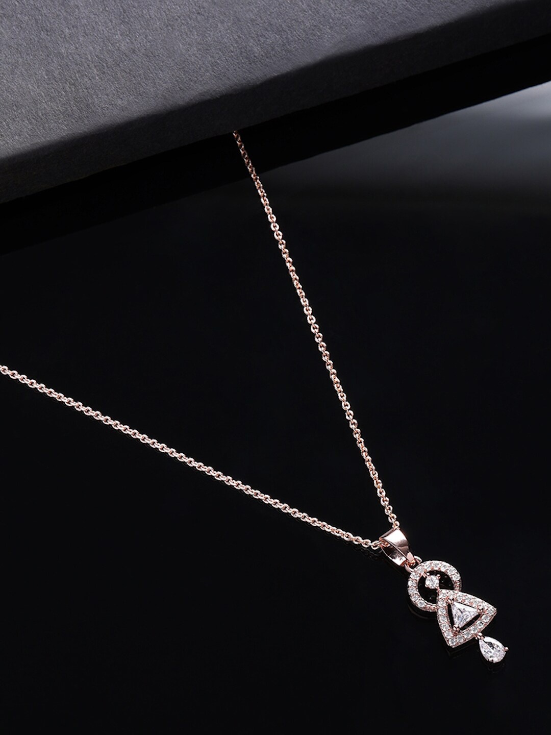 

DressBerry Rose Gold-Plated Rose Gold & White Brass Necklace