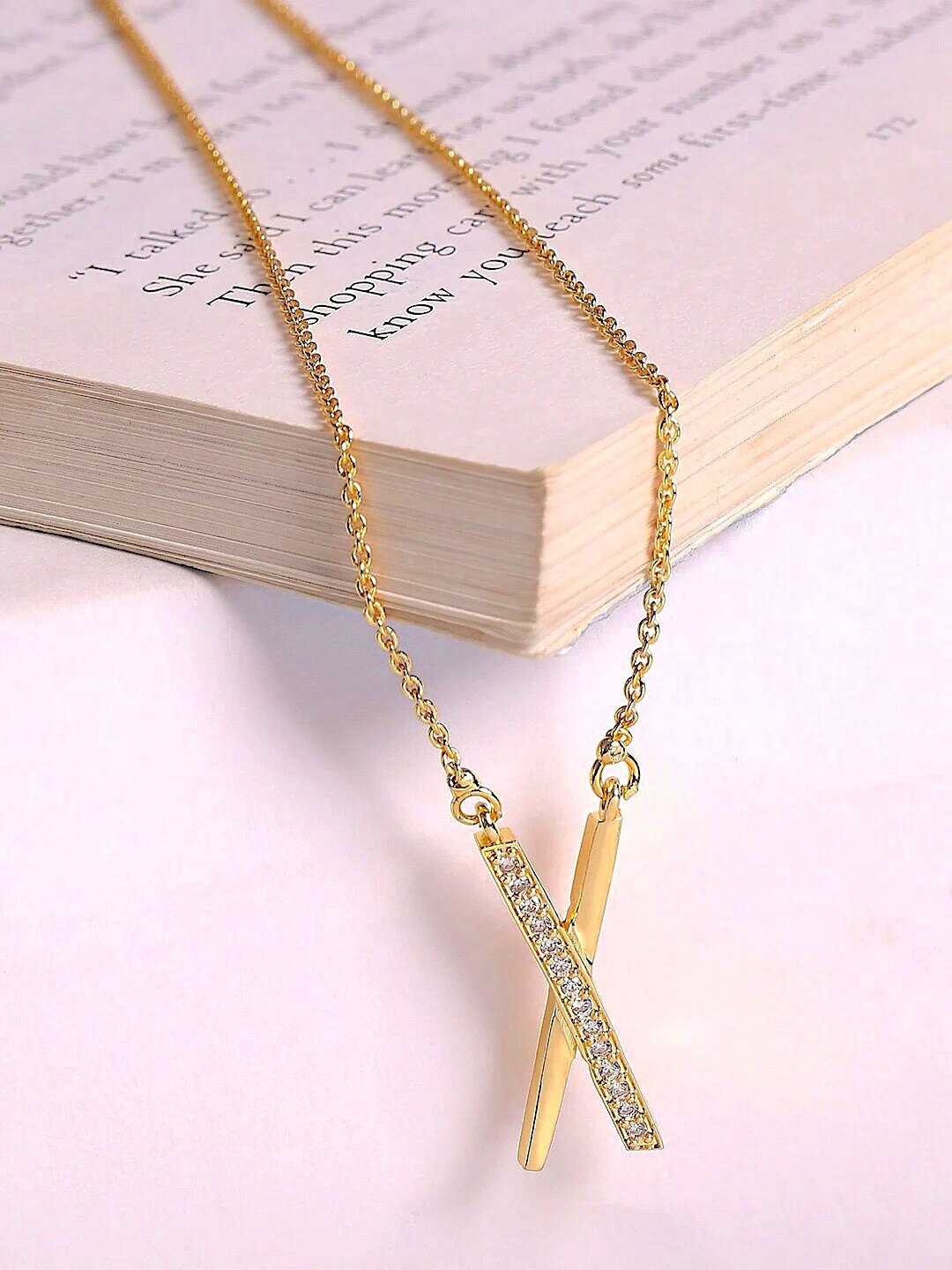 

DressBerry Gold-Plated Gold-Toned & White Brass Necklace
