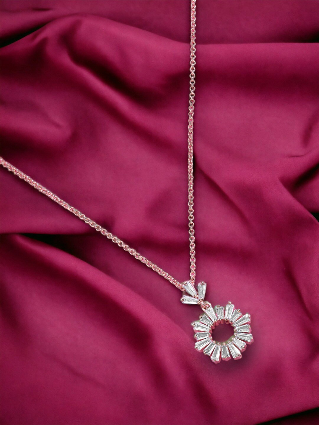 

DressBerry Rose Gold-Plated Rose Gold & White Brass Necklace