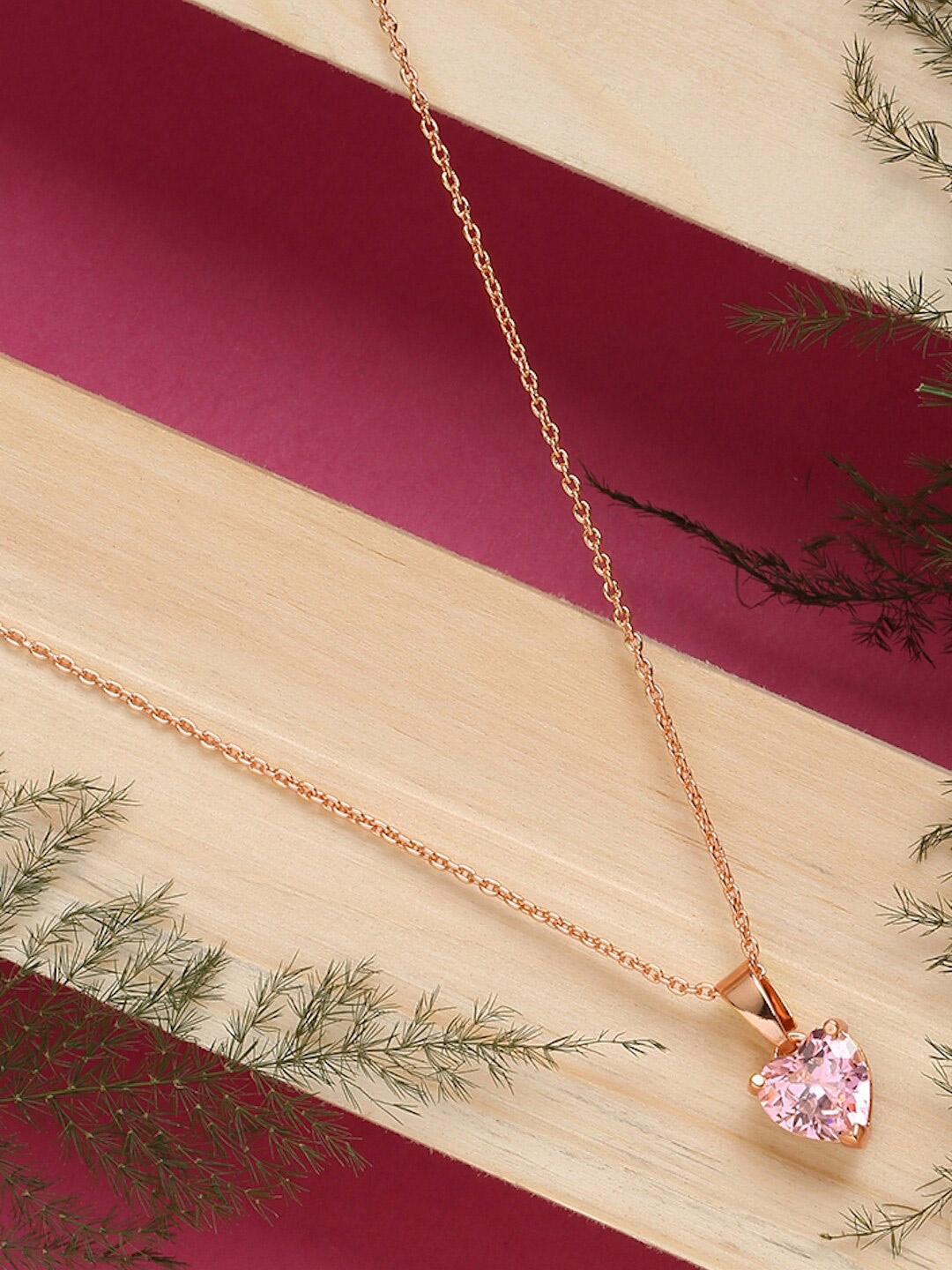 

DressBerry Pink Brass Rose Gold-Plated Necklace