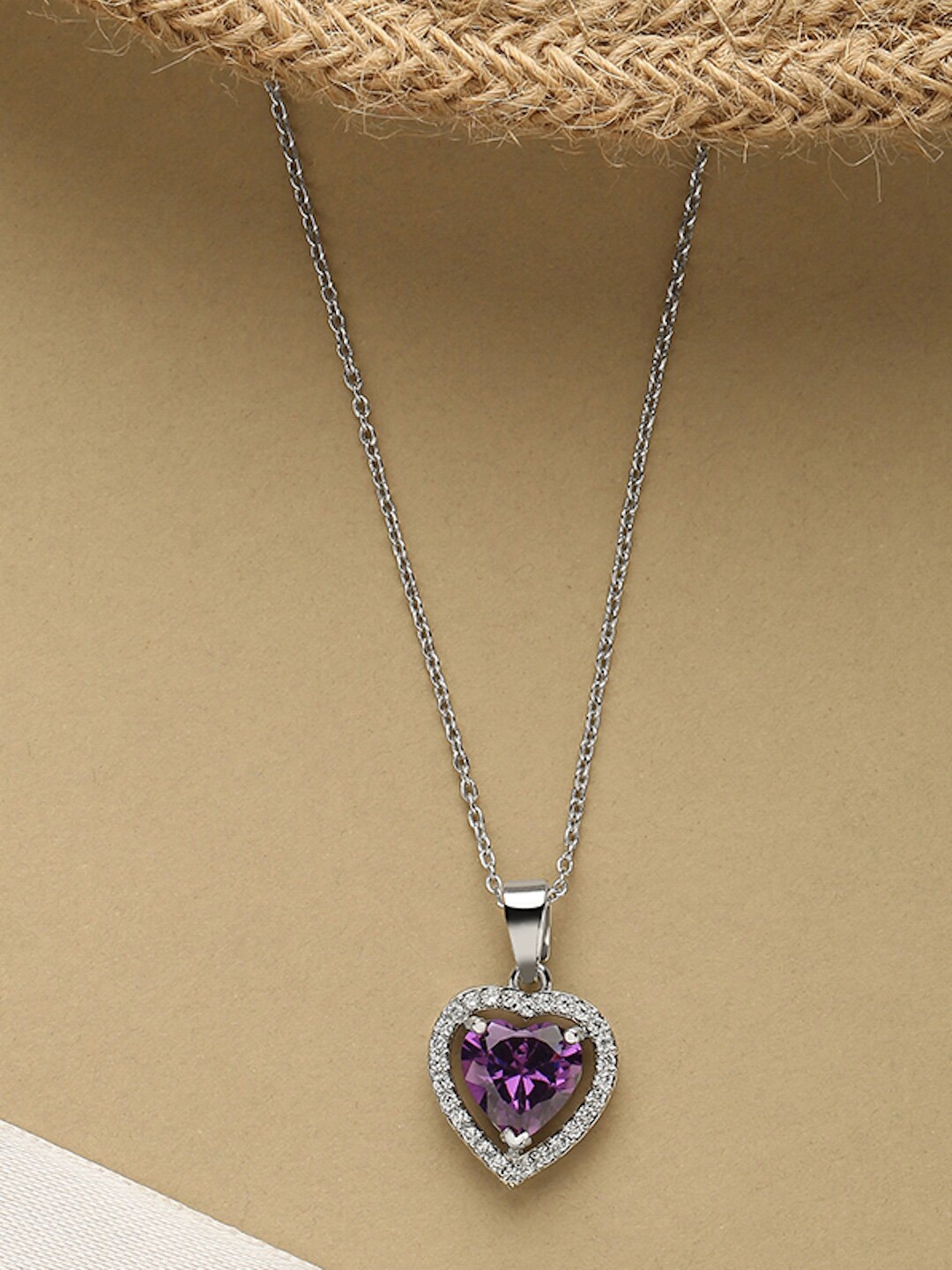 

DressBerry Violet Brass Silver-Plated Necklace