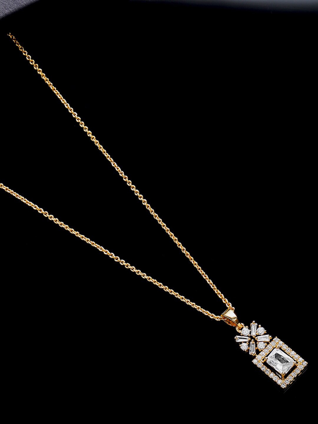 

DressBerry White Brass Gold-Plated Necklace