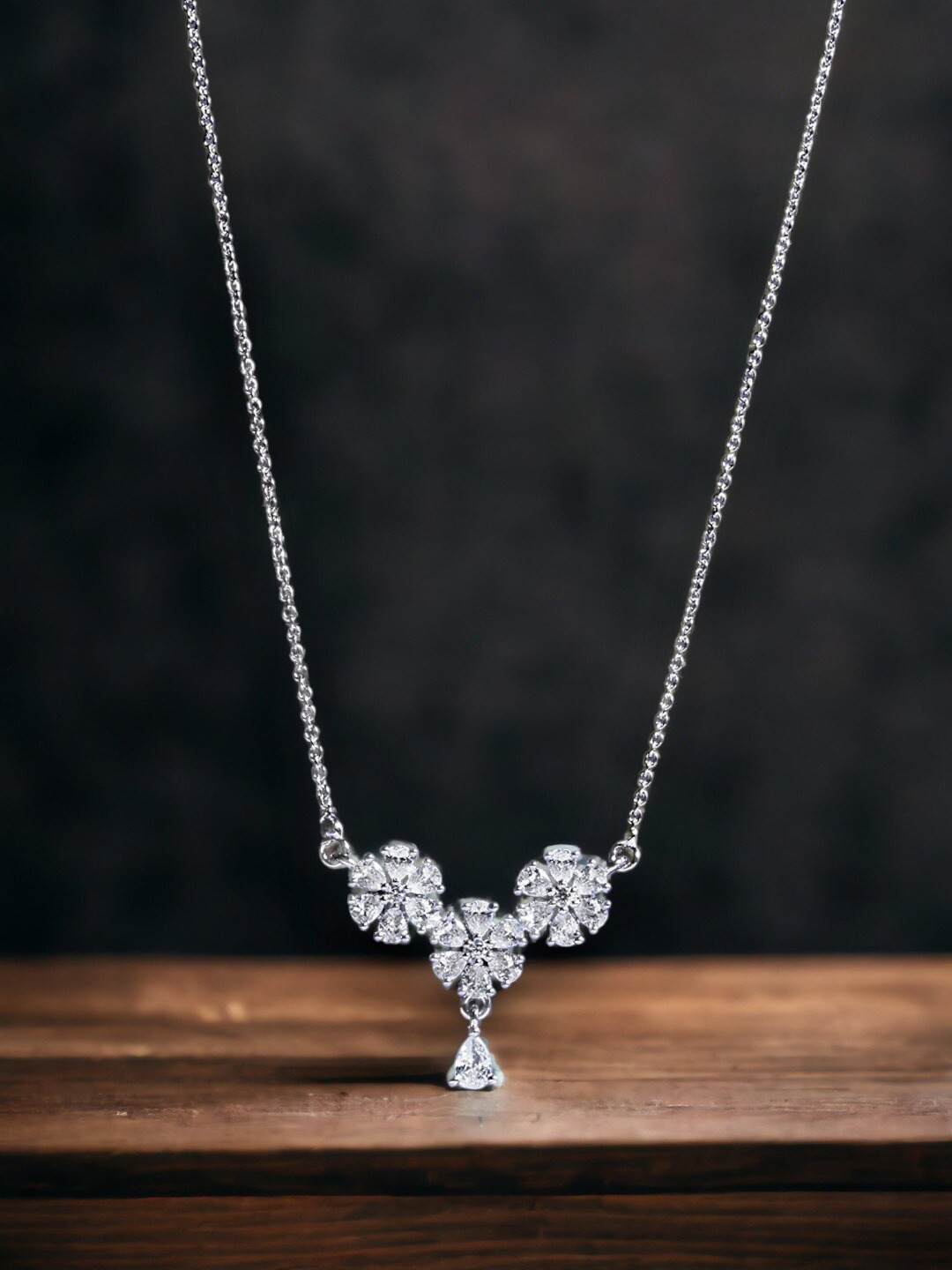 

DressBerry White Brass Silver-Plated Necklace