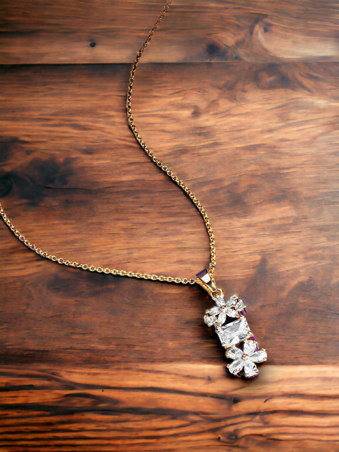 

DressBerry White Brass Gold-Plated Necklace
