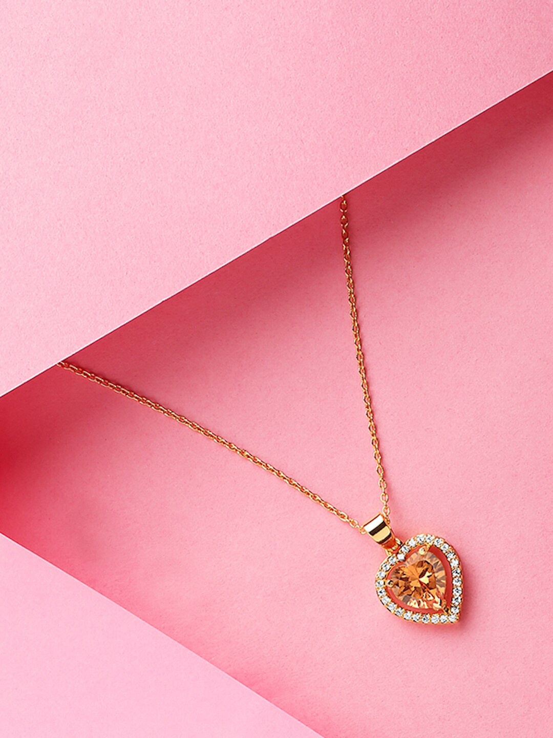 

DressBerry Gold-Toned & White Brass Gold-Plated Necklace