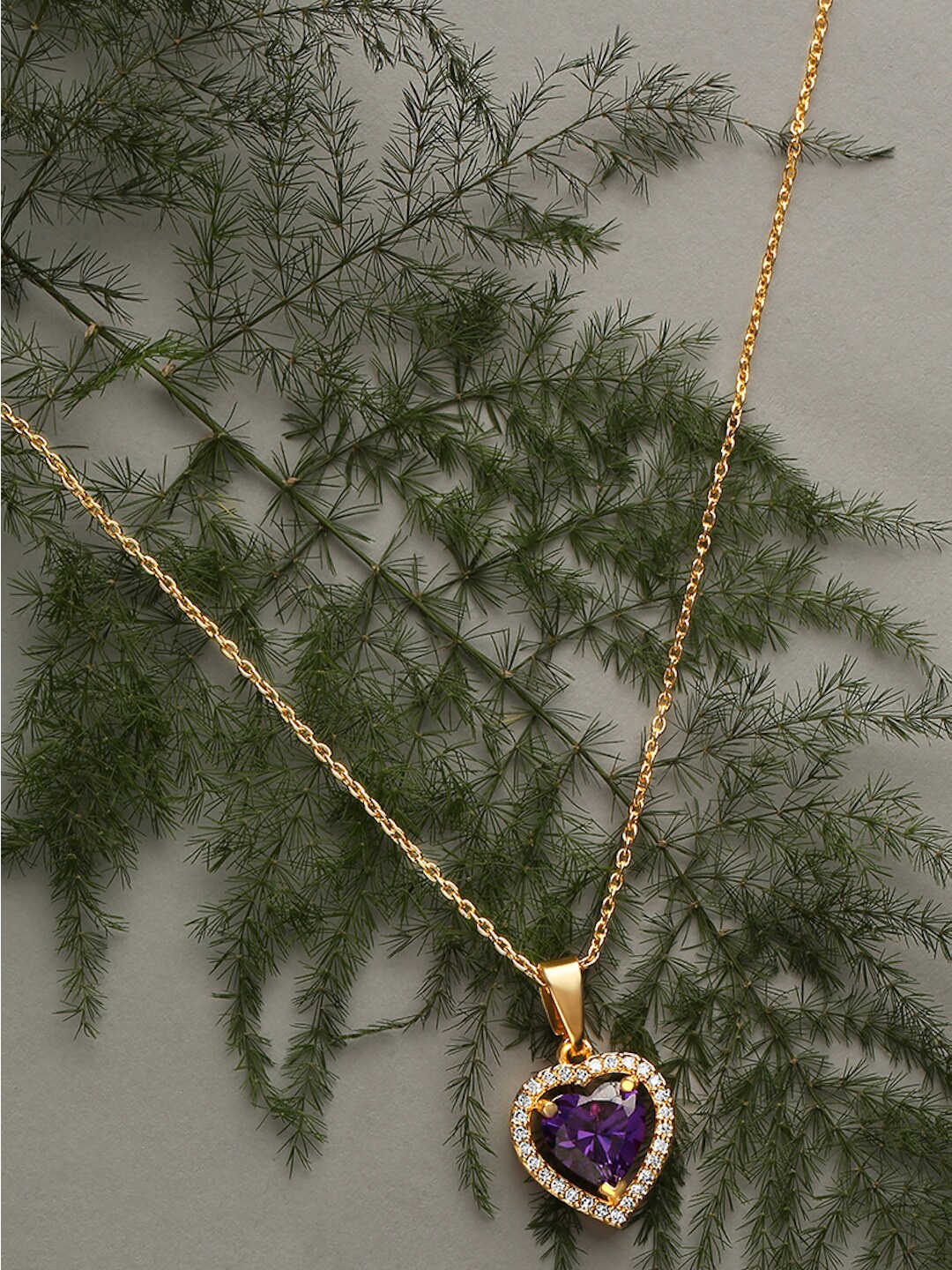 

DressBerry Purple Brass Gold-Plated Necklace