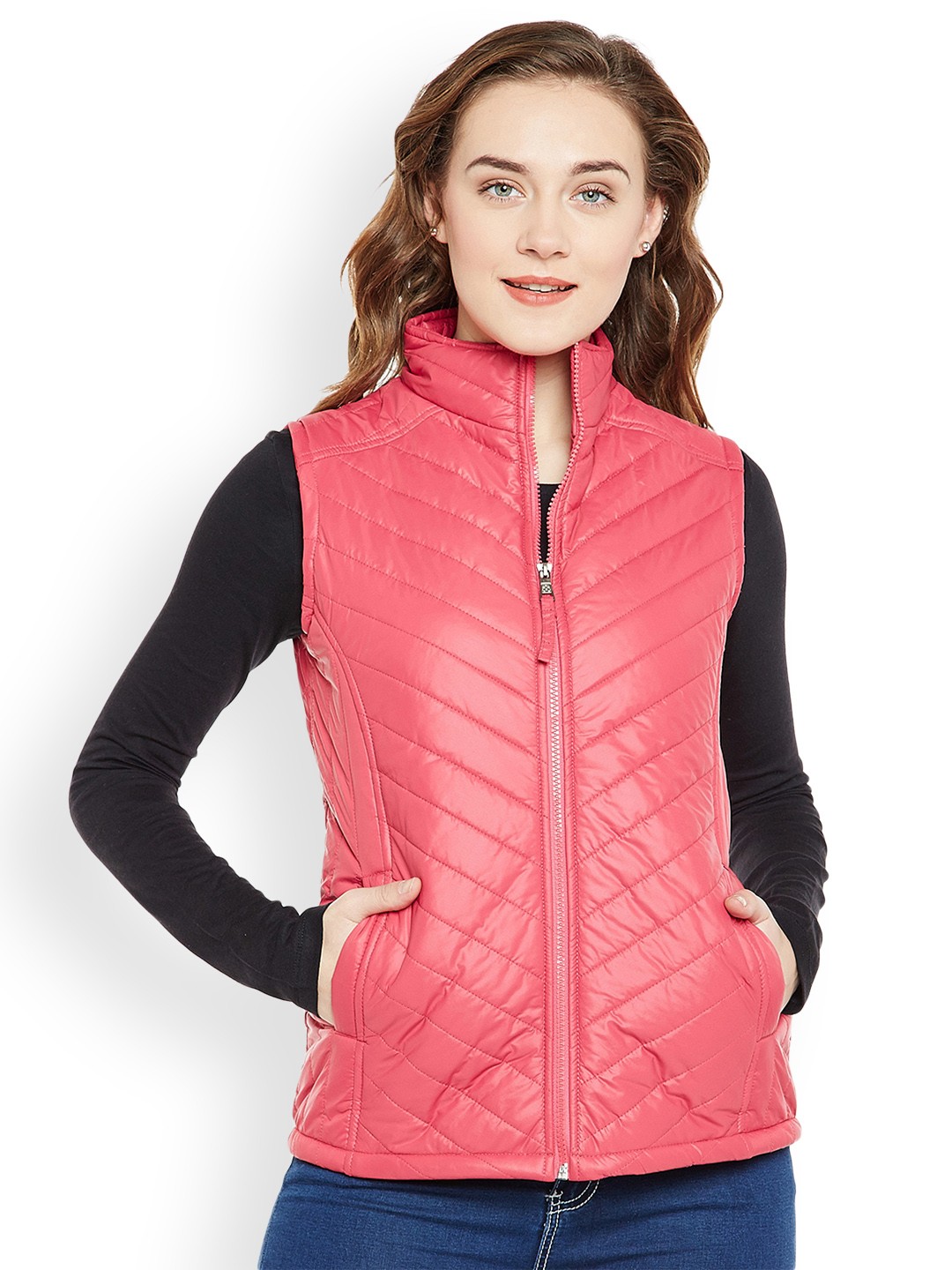 

Zastraa Women Pink Solid Puffer Jacket