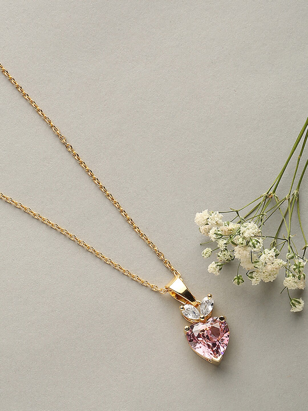 

DressBerry Pink Brass Gold-Plated Necklace