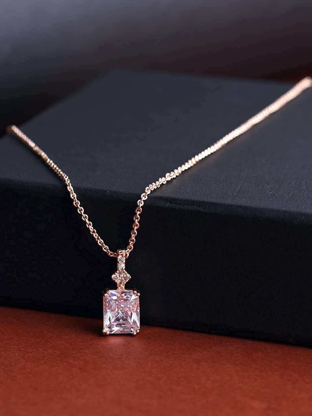

DressBerry Rose Gold & White Brass Rose Gold-Plated Necklace