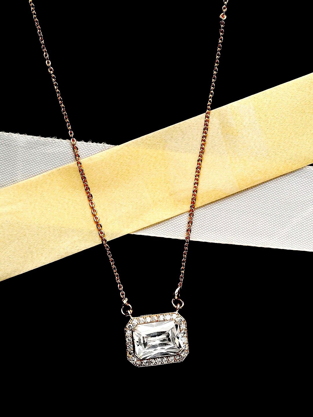 

DressBerry Gold-Plated CZ Studded Necklace
