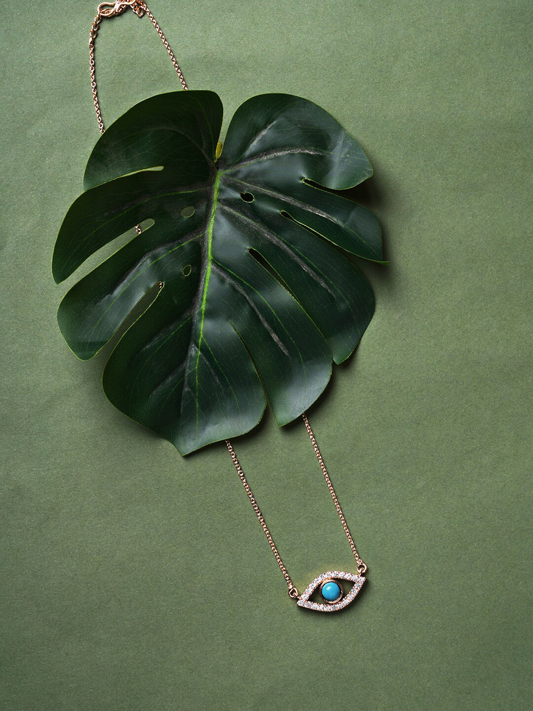 

DressBerry Blue Brass Rose Gold-Plated Necklace