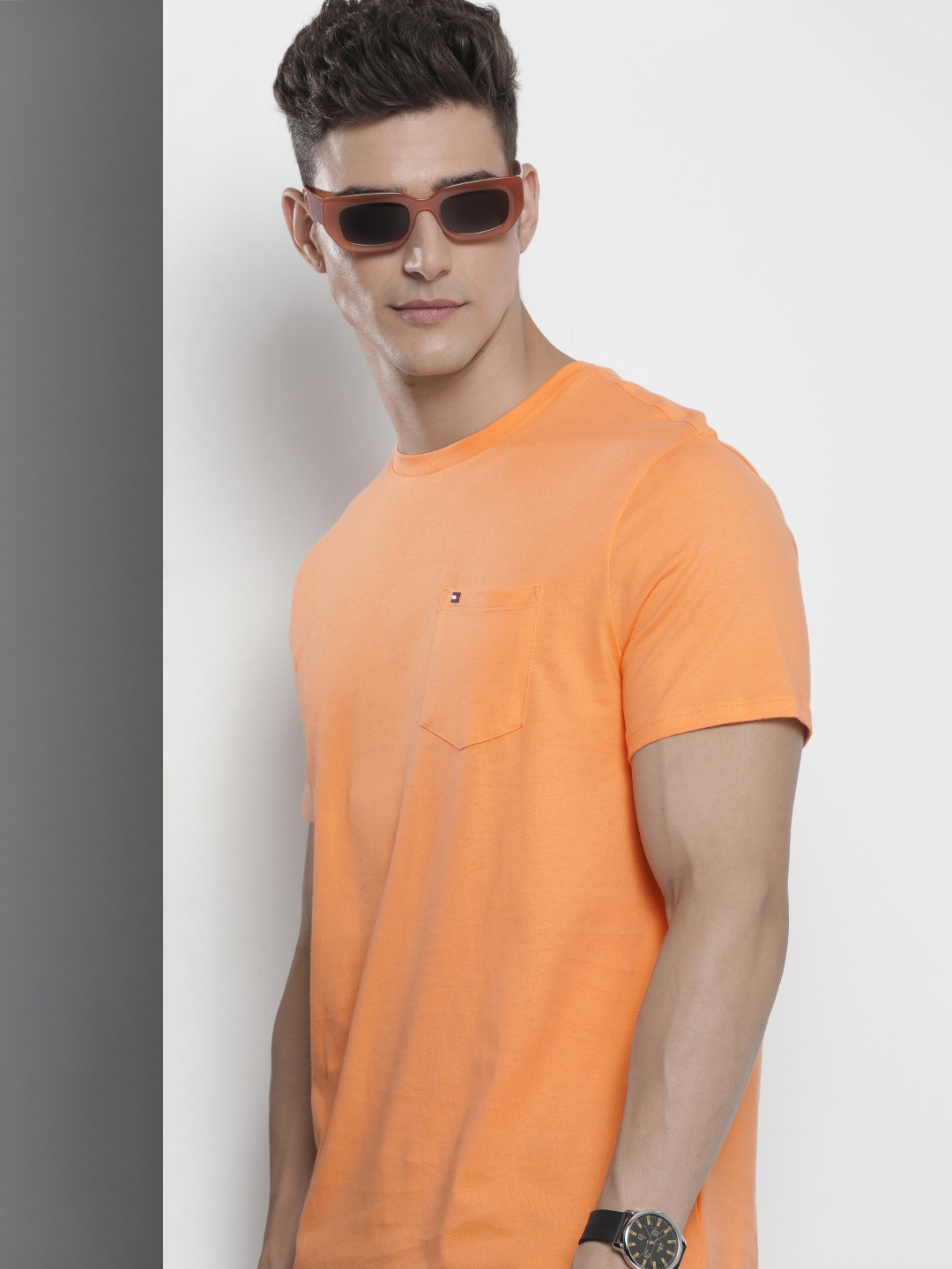 

Tommy Hilfiger Pure Cotton T-shirt With Chest Pocket Detail, Coral