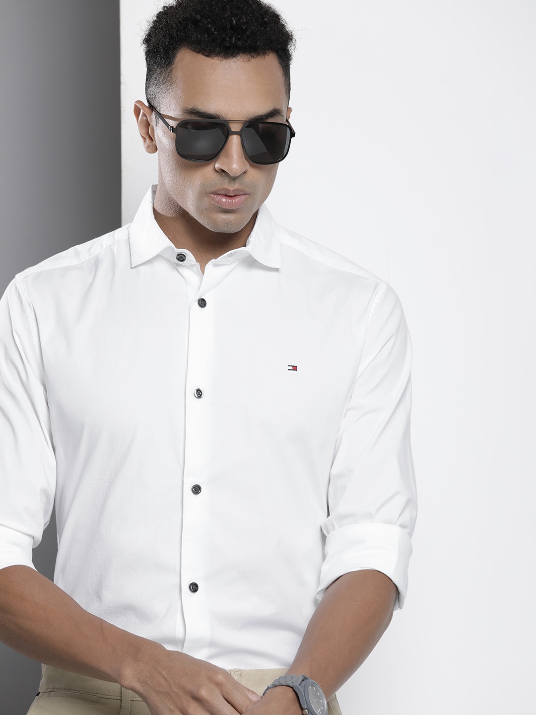 

Tommy Hilfiger Slim Fit Solid Semiformal Shirt, White