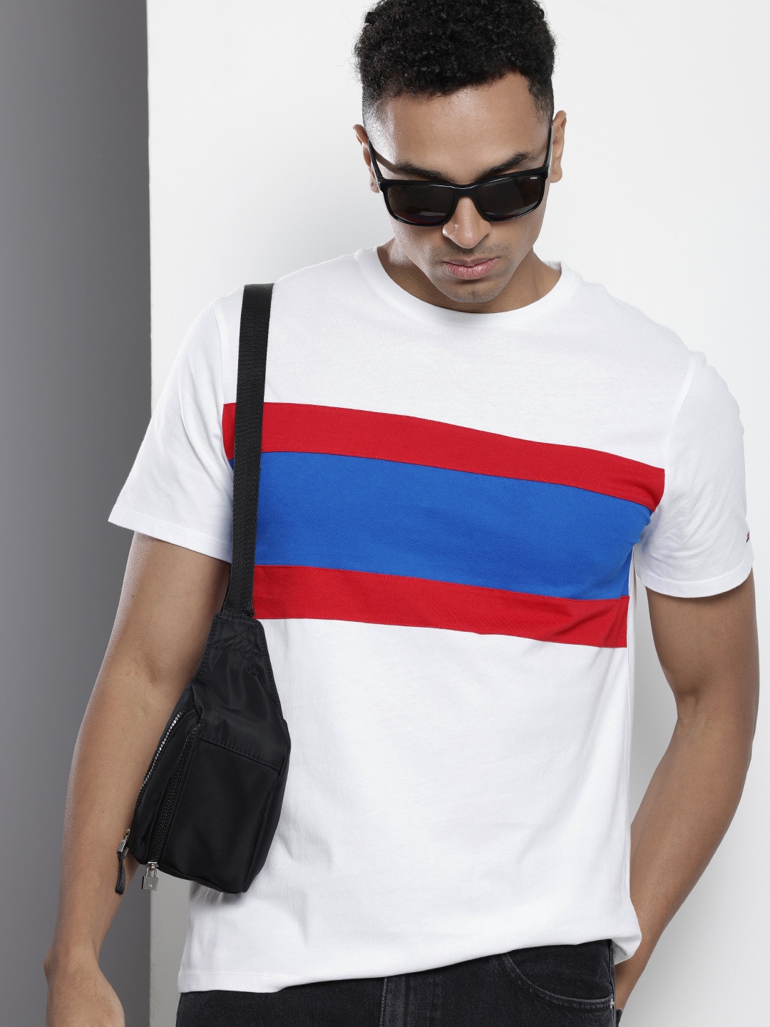 

Tommy Hilfiger Colourblocked Pure Cotton Casual T-shirt, White