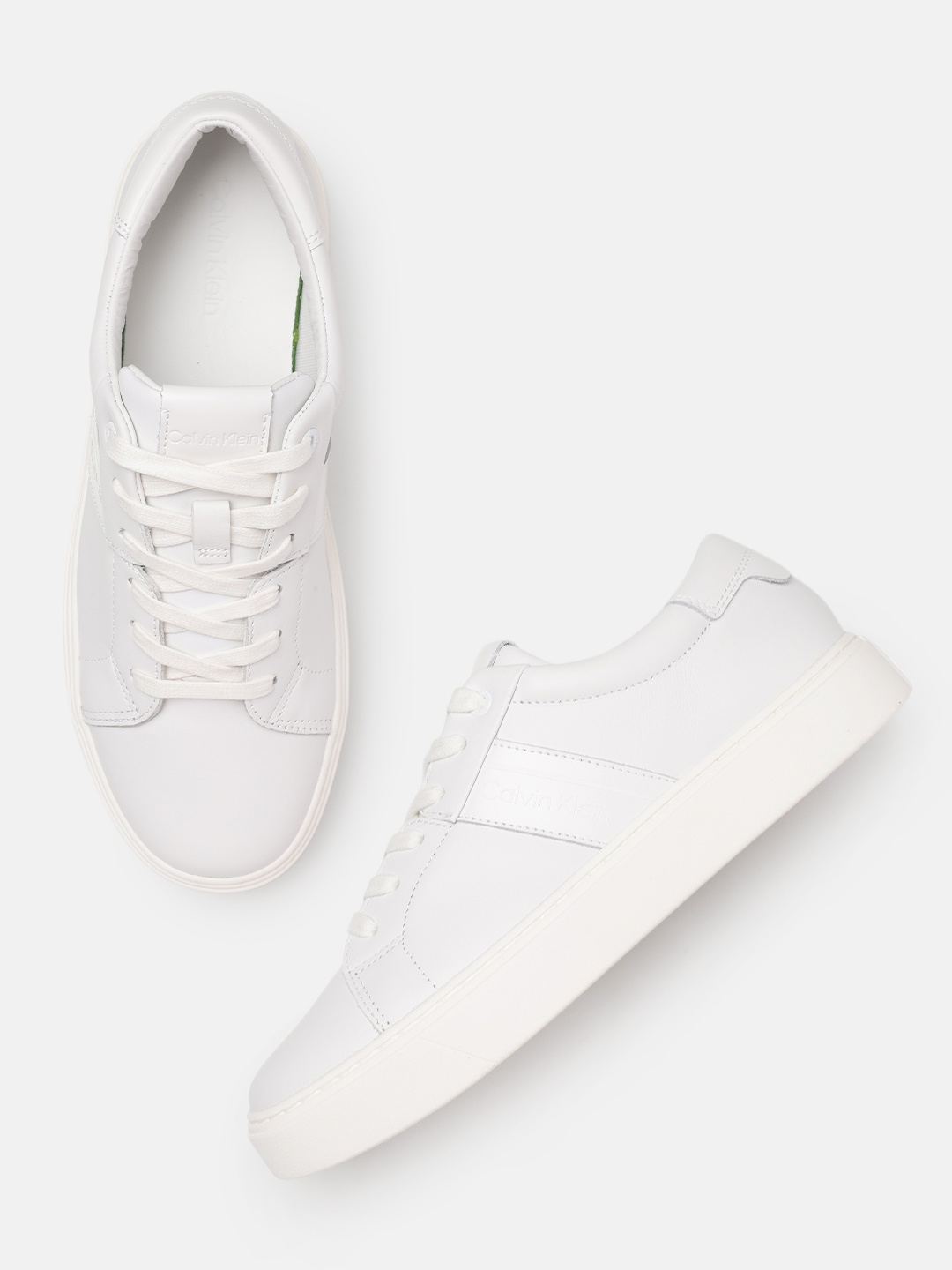

Calvin Klein Men Leather Sneakers, White