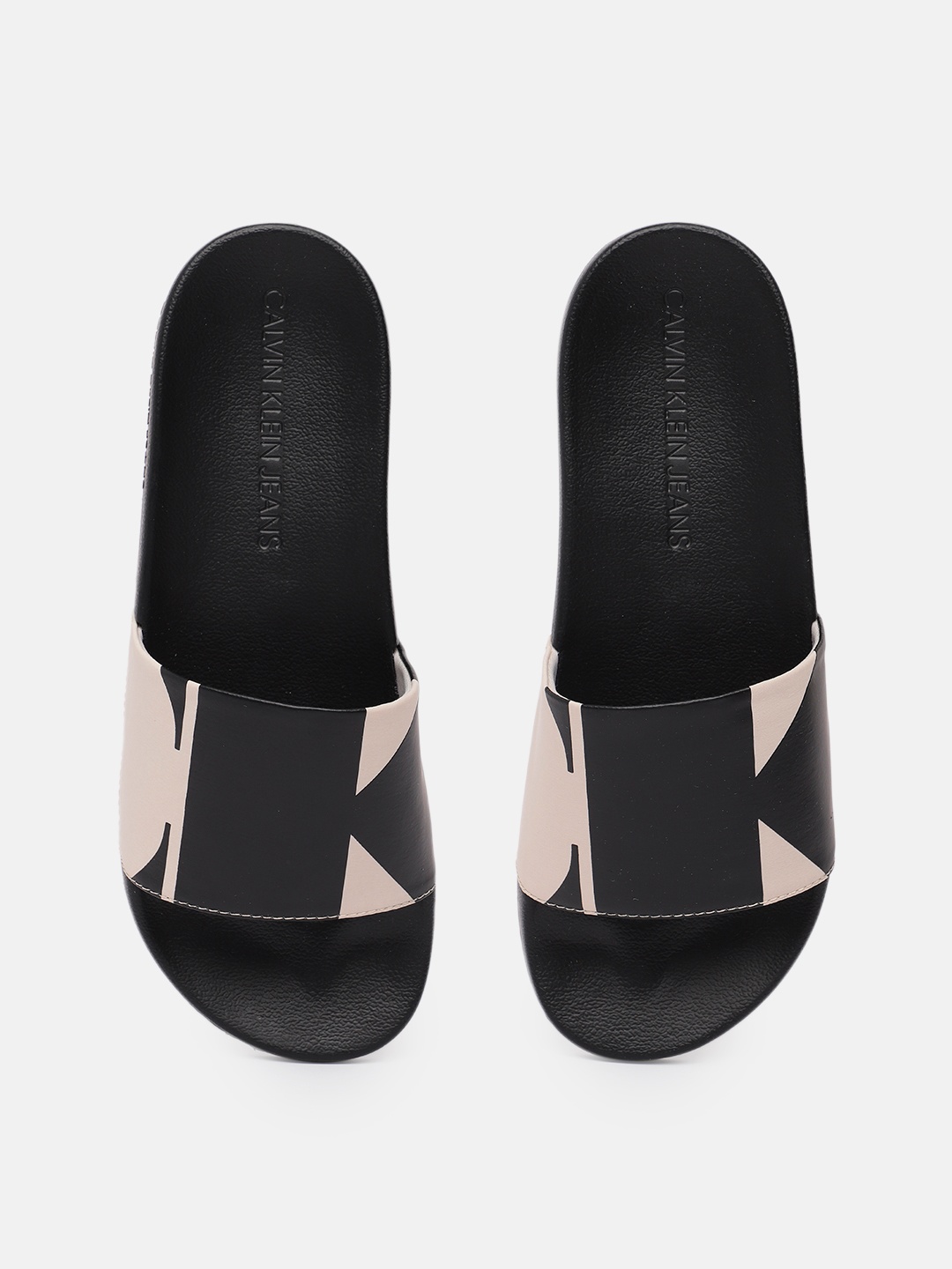 

Calvin Klein Men Brand Logo Print Sliders, Black