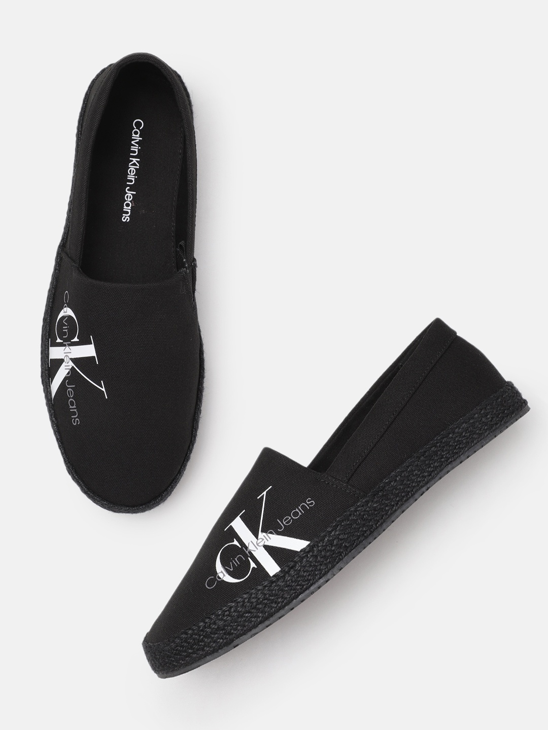 

Calvin Klein Men Brand Logo Print Espadrilles, Black
