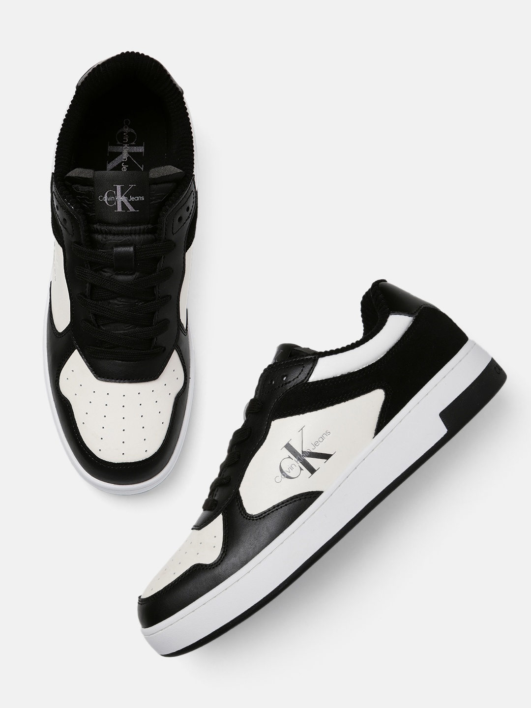 

Calvin Klein Men Basket Cupsole Leather Sneakers, Off white