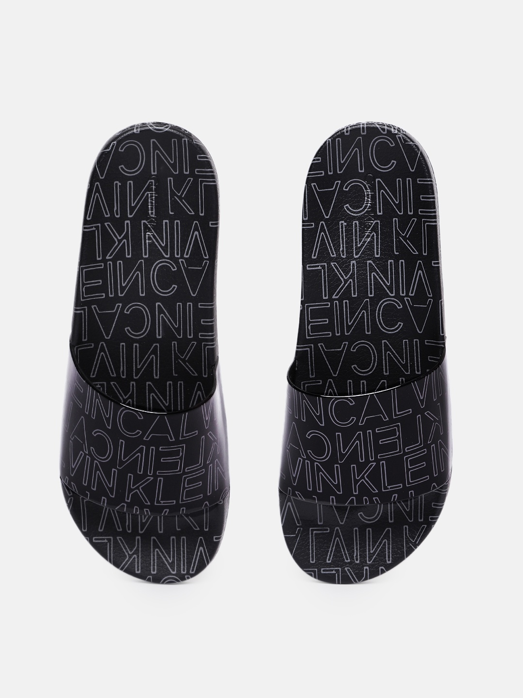 

Calvin Klein Men Brand Logo Printed Sliders, Black