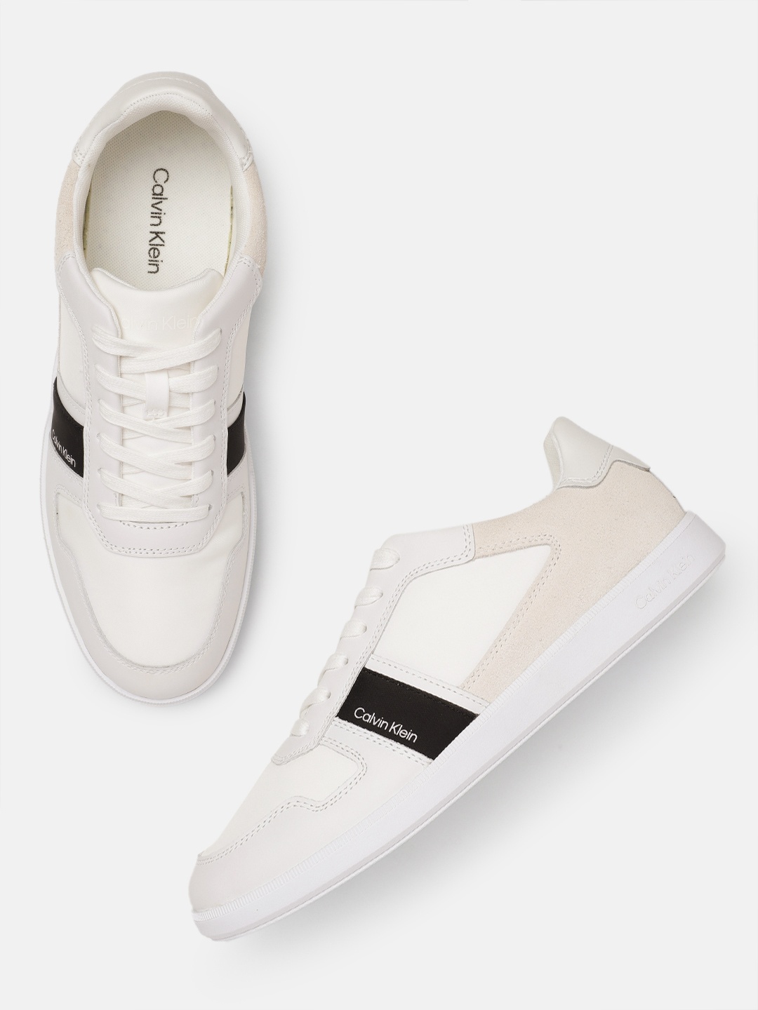 

Calvin Klein Men Solid Leather Sneakers, White